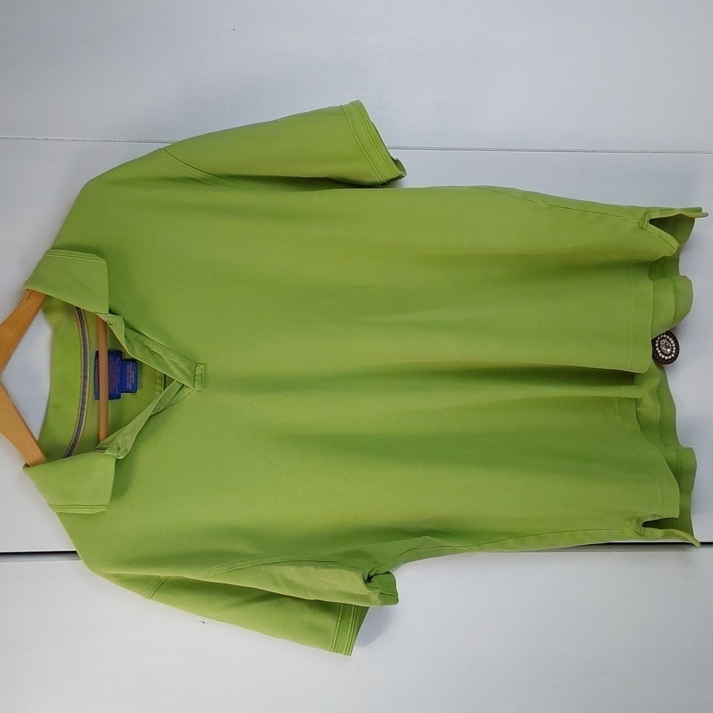 Pendleton |Mens Light Green Polo Shirt Soft Pima Cotton Neutral Preppy Sz.L